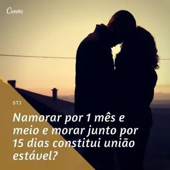 NAMORAR POR 1 MÊS E MEIO E MORAR JUNTO POR 15 DIAS CONSTITUI UNIÃO ESTÁVEL?